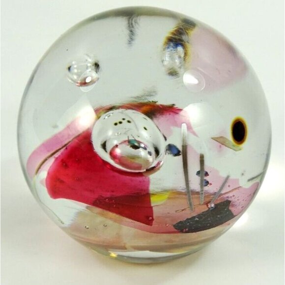 Ione Thorkelsson Signed Art Glass Paperweight 1995 Canadian Studio Abstract - Picture 10 of 16